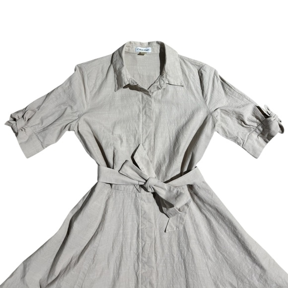 Calvin Klein Safari Dress Oat Size 4 Midi Dress - Picture 3 of 6
